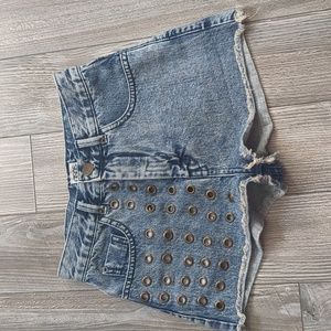 ASOS Denim Distressed High Rise Shorts Size 2